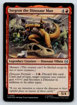 Stegron the Dinosaur Man MTG FOIL C Marvel's Spider-Man 95 NM - Image 1