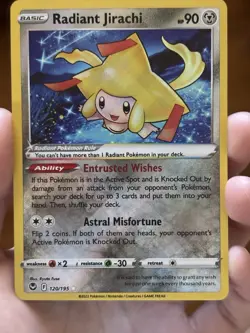 Pokemon Radiant Jirachi Radiant Rare Holo 120/195 Silver Tempest ENG 2022 - Image 1