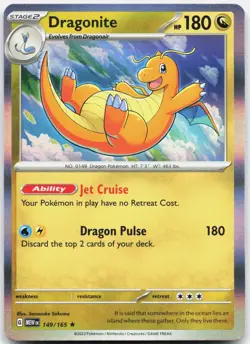 Dragonite 149/165 Rare 151 Pokemon Holo Near Mint - Image 1