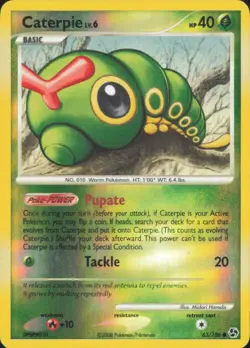 Caterpie 63/106 Common Great Encounters Pokemon Reverse Holo Lightly Played - Image 1