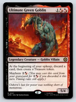 Ultimate Green Goblin MTG Magic the Gathering R Marvel's Spider-Man 157 NM - Image 1