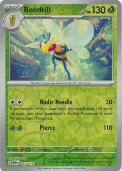 Beedrill 015/165 Reverse Holo MEWen 151 English Pokemon NM - Image 1