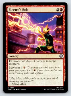Electro's Bolt MTG FOIL C Marvel's Spider-Man 77 NM - Image 1