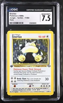 Pokemon Snorlax Jungle 1st Edition Holo - CGC 7.5 ( CLEAN!) 11/64 - Image 1