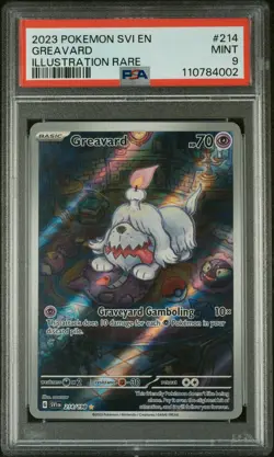 2023 Pokemon Svi EN-Scarlet & Violet Greavard Illustration Rare PSA 9 #214 - Image 1