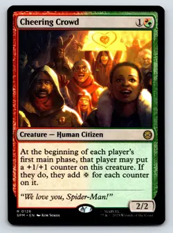 Cheering Crowd MTG Magic the Gathering R Marvel's Spider-Man 126 NM - Image 1