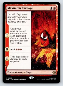 Maximum Carnage MTG Magic the Gathering R Marvel's Spider-Man 83 NM - Image 1