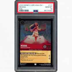 2023 DISNEY LORCANA THE FIRST CHAPTER #117/204 MOANA CHOSEN BY OCEAN FOIL PSA 10 - Image 1