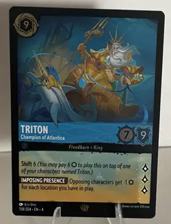 Disney Lorcana TCG Ursula's Return 158/204 Triton - Champion of Atlantica Foil - Image 1