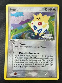 Togepi 50/109 EX Team Rocket Returns Stamped Reverse Holo SWIRL Pokemon Card NM - Image 1