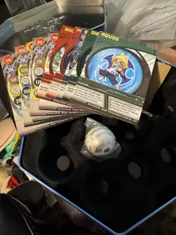 AS IS READ Bakugan Battle Brawlers Bakutin Blue - 1 Bakugan & 10 Metal Cards - Image 4