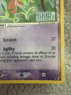 Pokemon TCG Grovyle Delta Species EX Reverse Holo Card 19/100 Crystal Guardians - Image 5