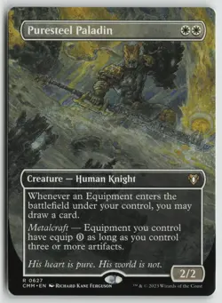 Puresteel Paladin (Borderless) LP 627 Commander Masters MTG - Image 1