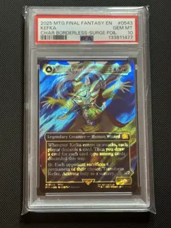 MTG Final Fantasy Kefka, Court Mage Borderless Surge Foil 0543 PSA 10 EN - Image 1