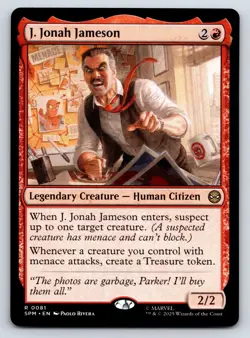 J. Jonah Jameson MTG Magic the Gathering R Marvel's Spider-Man 81 NM - Image 1