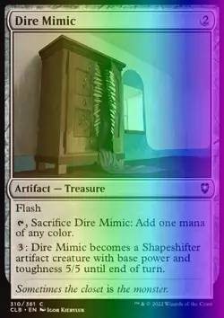 MTG Dire Mimic (310/1062) Commander Legends Battle for Baldur's Gate LP FOIL - Image 1