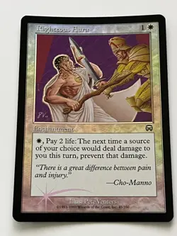 *foil RIGHTEOUS AURA Mercadian Masques MTG Magic the Gathering - Image 2