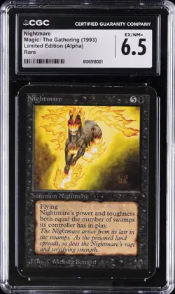 1993 MAGIC: THE GATHERING LIMITED EDITION (ALPHA) RARE NIGHTMARE CGC 6.5 - Image 1