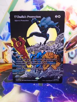MTG Marvel Super Heroes - T'Challa's Protection 0051 - Borderless Mythic - NM - Image 1