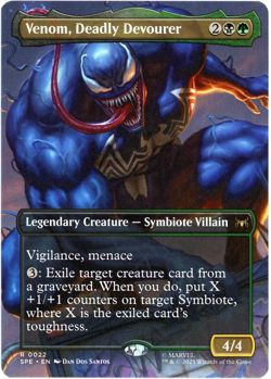 Venom, Deadly Devourer (Borderless) - 0022 - Marvel's Spider-Man MTG - NM/M - Image 1