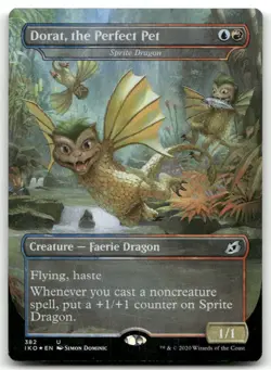 Dorat, the Perfect Pet - Sprite Dragon #382 (Foil) (LP) Ikoria IKO Magic MTG - Image 1