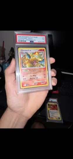 PSA 7 Charizard Cracked Ice Holo Bleed 1/99 Pokemon Platinum Arceus 2009 English - Image 1