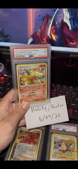 PSA 7 Charizard Cracked Ice Holo Bleed 1/99 Pokemon Platinum Arceus 2009 English - Image 2