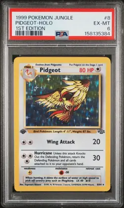 1999 POKEMON JUNGLE 1ST EDITION #8 PIDGEOT-HOLO PSA 6 - Image 4