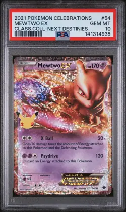2021 POKEMON CELEBRATIONS CLASSIC COLLECTION #54 MEWTWO EX PSA 10 - Image 1