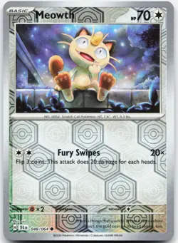 Meowth 048/064 Common Shrouded Fable Pokemon Reverse Holo Near Mint - Image 1