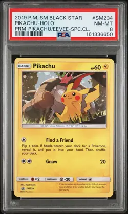 2019 POKEMON SM SPECIAL COLLECTION PROMO #SM234 PIKACHU-HOLO PSA 8 - Image 1