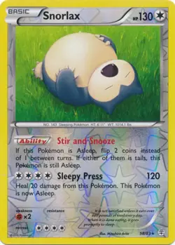 1x Snorlax - 58/83 - Rare - Reverse Holo Lightly Played Pokemon XY-- Generations - Image 1