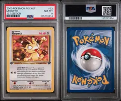 2000 Pokemon 1st Edition Team Rocket - MEOWTH #62 - PSA 8, Near Mint/Mint - Image 5