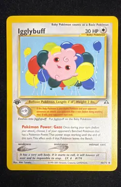 1st Edition - Igglybuff - Neo Discovery - 40/75 - Pokemon TCG - LP - Image 1