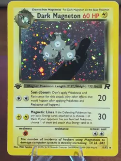 1st Edition Dark Magneton 11/82 Team Rocket Holo Vintage Pokemon - Image 1