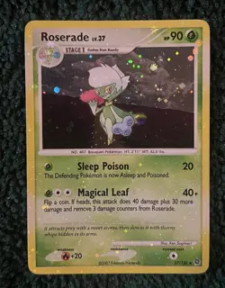 Pokemon Diamond & Pearl Secret Wonders Roserade Holo BLEED ERROR!! 17/132 - NM - Image 1