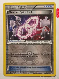 MEWTWO SPIRIT LINK 144/162 UNCOMMON BREAKTHROUGH POKEMON REVERSE HOLO LP - Image 1
