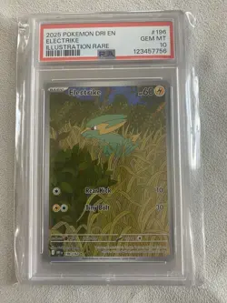 2025 POKEMON DRI EN-DESTINED RIVALS ILLUSTRATION RARE #196 ELECTRIKE PSA 10 - Image 1