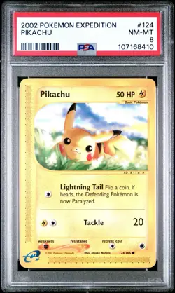 2002 POKEMON EXPEDITION #124 PIKACHU PSA 8 - Image 1