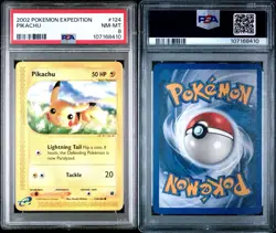2002 POKEMON EXPEDITION #124 PIKACHU PSA 8 - Image 3