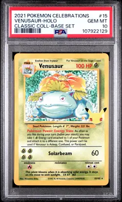 2021 POKEMON CELEBRATIONS CLASSIC COLL #15 VENUSAUR-HOLO PSA 10 - Image 1