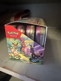 Pokemon TCG Prismatic Evolutions Mini Tin Display Box w/ Open Box. Has Packs - Image 4