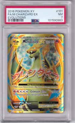 2016 Pokemon XY FA/M Charizard EX Evolutions #101 PSA 7 NM - Image 1