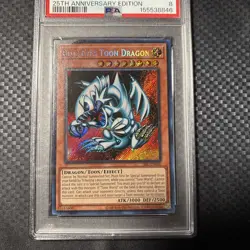 2023 Yu-Gi-Oh Blue-Eyes Toon Dragon 25th Anniversary PSA 8 NM-MT - Image 2