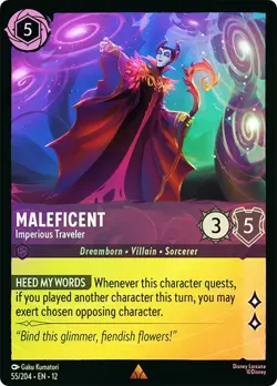 Cold Foil MALEFICENT IMPERIOUS TRAVELER 1x Rare Disney Lorcana NM - Image 1