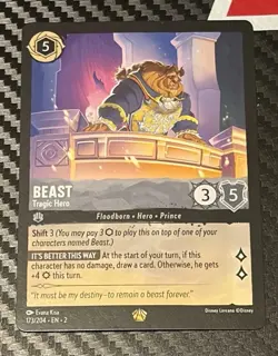 Disney Lorcana Beast - Tragic Hero Rare Steel Shift 3 173/204 Floodborn EN - Image 1