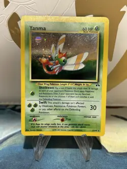 Yanma 17/75 Pokemon Neo Discovery Unlimited Holo Rare Card WOTC MP - Image 1