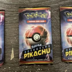 3x POKEMON DETECTIVE PIKACHU 4-CARD BOOSTER PACK LOT (3 PACKS) - Image 3