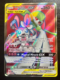 Gardevoir & Sylveon GX 204/214 Secret Rare Full Art Tag Team Pokemon card NM - Image 1