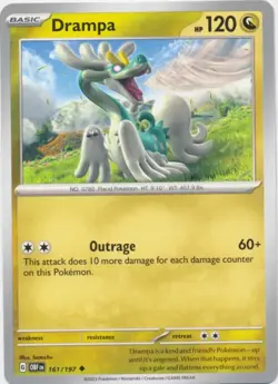 Pokemon Drampa - 161/197 - Uncommon NM-Mint Obsidian Flames TCG Card - Image 1